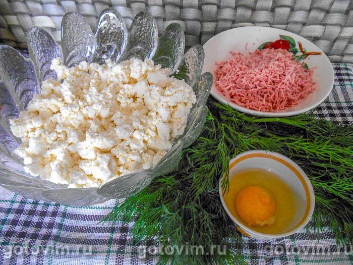 Фотографии рецепта Несладкие сырники с укропом и колбасой, 01 Несладкие сырники с укропом и колбасой, Шаг 01