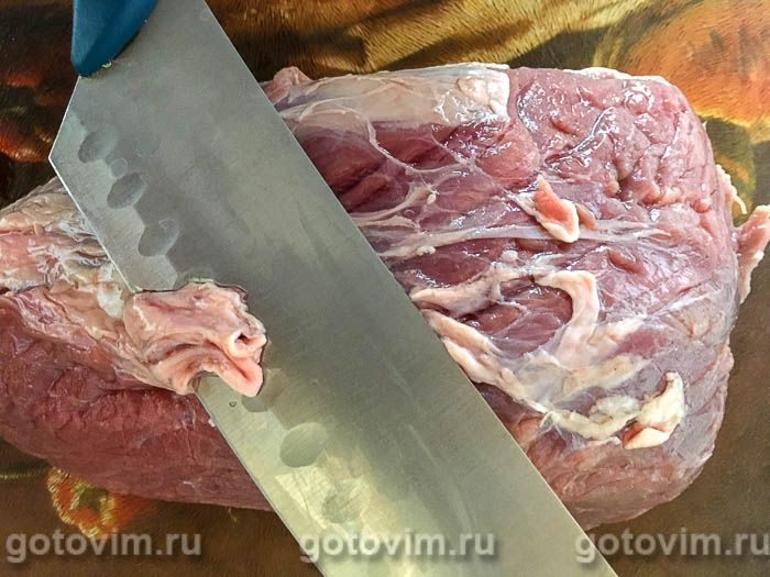 Фотографии рецепта Телячья вырезка, тушенная с овощами, 01 Телячья вырезка, тушенная с овощами, Шаг 01