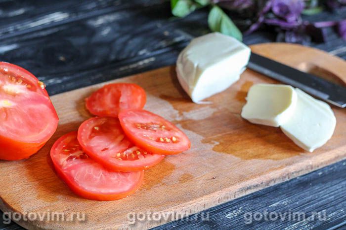 Фотографии рецепта Теплый салат с баклажаном и сыром моцарелла, 03 Теплый салат с баклажаном и сыром моцарелла, Шаг 03