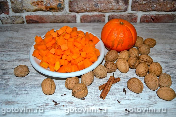 Фотографии рецепта Тыквенное варенье с орехами, 03 Тыквенное варенье с орехами, Шаг 03
