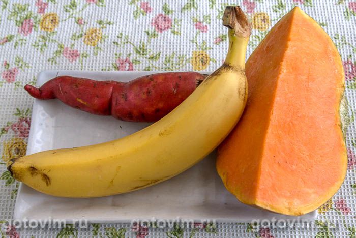 Фотографии рецепта Смузи из тыквы с бананом и бататом, 01 Смузи из тыквы с бананом и бататом, Шаг 01