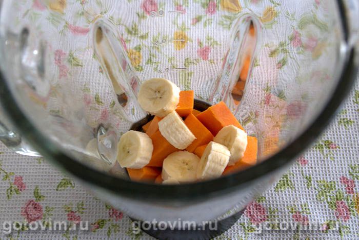 Фотографии рецепта Смузи из тыквы с бананом и бататом, 03 Смузи из тыквы с бананом и бататом, Шаг 03