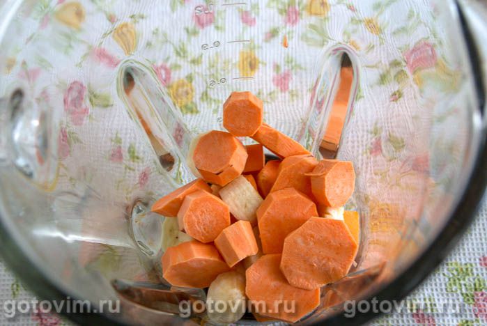 Фотографии рецепта Смузи из тыквы с бананом и бататом, 04 Смузи из тыквы с бананом и бататом, Шаг 04