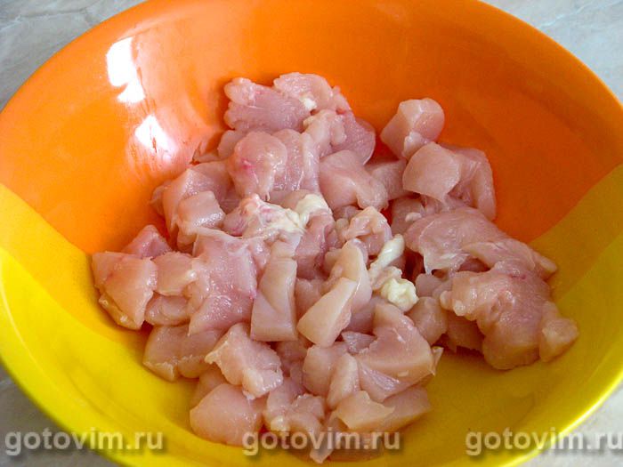 Фотографии рецепта Тыквенная каша с курицей, 03 Тыквенная каша с курицей, Шаг 03