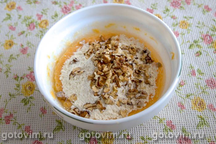 Фотографии рецепта Тыквенный кекс с орехами, 05 Тыквенный кекс с орехами, Шаг 05