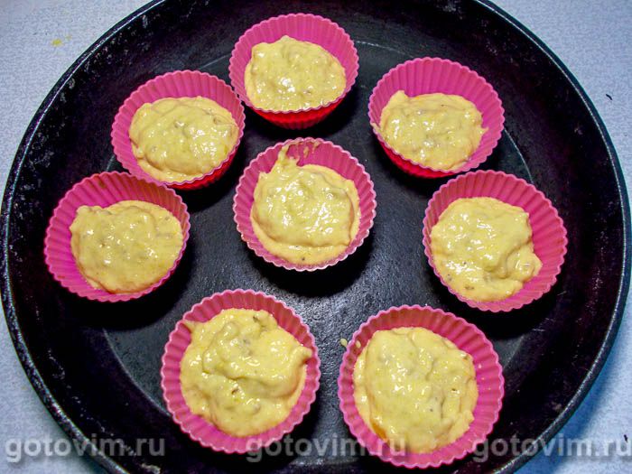 Фотографии рецепта Кексы тыквенные с грецкими орехами и имбирем, 07 Кексы тыквенные с грецкими орехами и имбирем, Шаг 07