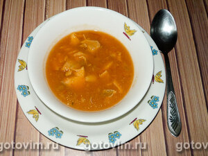 Томатный крем-суп с рыбой