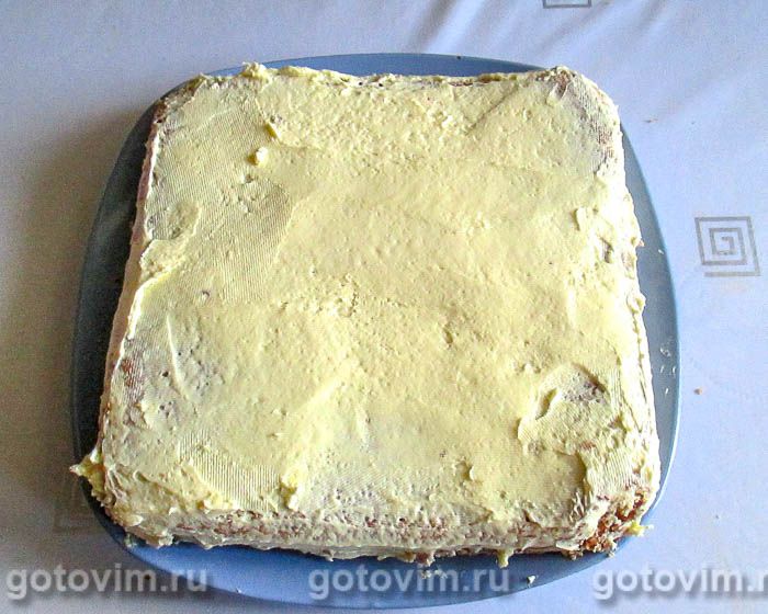 Фотографии рецепта Торт бисквитный морковный с масляным кремом и кокосовой стружкой, 09 Торт бисквитный морковный с масляным кремом и кокосовой стружкой, Шаг 09