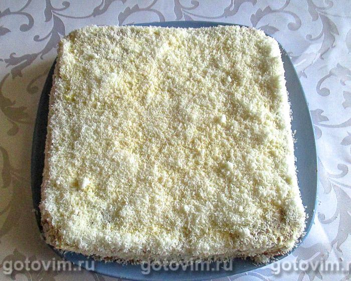 Фотографии рецепта Торт бисквитный морковный с масляным кремом и кокосовой стружкой, 10 Торт бисквитный морковный с масляным кремом и кокосовой стружкой, Шаг 10