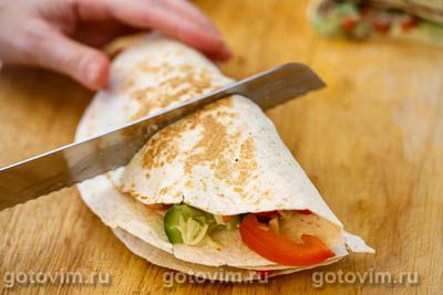 Фотографии рецепта Тортильи с мясом, овощами и соусом из авокадо, 11 Тортильи с мясом, овощами и соусом из авокадо, Шаг 11