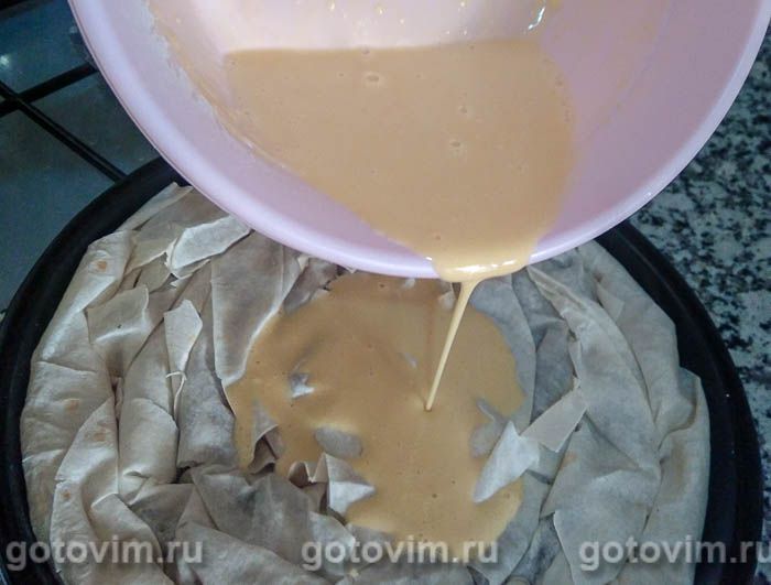 Фотографии рецепта Турецкий пирог бёрек с мясной начинкой из теста юфка, 10 Турецкий пирог бёрек с мясной начинкой из теста юфка, Шаг 10