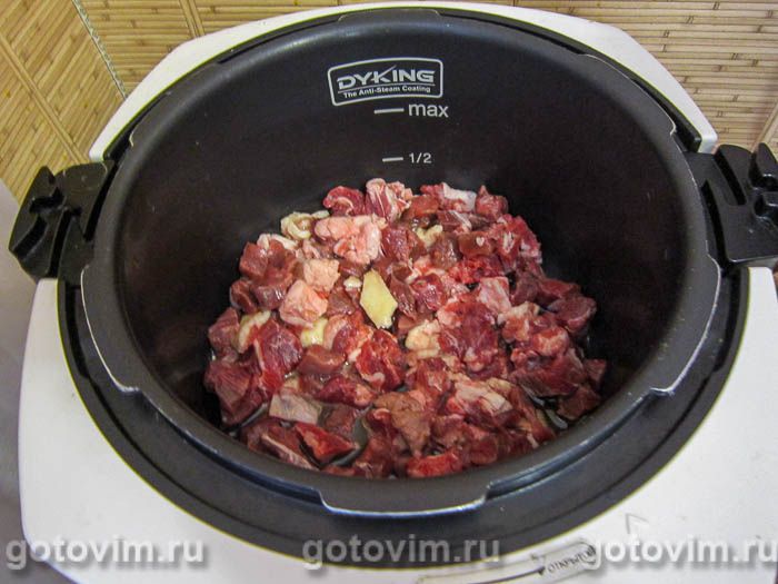 Фотографии рецепта Тушеная чечевица с мясом в мультиварке, 01 Тушеная чечевица с мясом в мультиварке, Шаг 01
