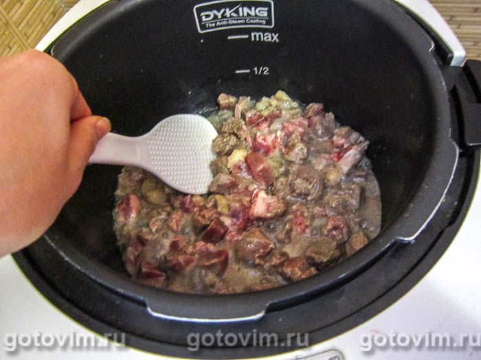Фотографии рецепта Тушеная чечевица с мясом в мультиварке, 03 Тушеная чечевица с мясом в мультиварке, Шаг 03