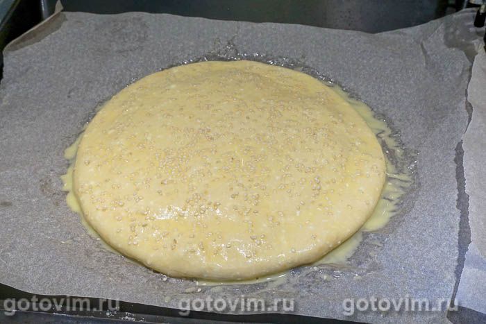Фотографии рецепта Творожная лепешка с сырной начинкой, 08 Творожная лепешка с сырной начинкой, Шаг 08