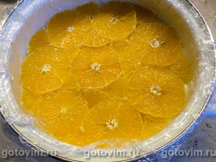 Фотографии рецепта Творожно-йогуртовый торт с апельсинами без выпечки, 07 Творожно-йогуртовый торт с апельсинами без выпечки, Шаг 07