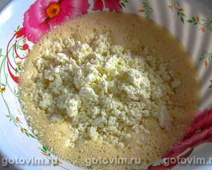 Фотографии рецепта Творожная запеканка с манкой и кокосовой стружкой, 04 Творожная запеканка с манкой и кокосовой стружкой, Шаг 04