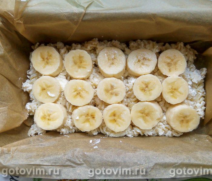 Фотографии рецепта Макаронная запеканка с творогом и бананами, 05 Макаронная запеканка с творогом и бананами, Шаг 05