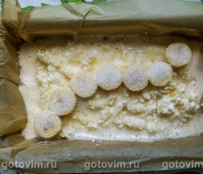 Фотографии рецепта Макаронная запеканка с творогом и бананами, 08 Макаронная запеканка с творогом и бананами, Шаг 08