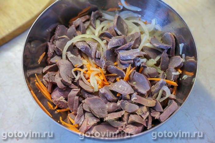 Фотографии рецепта Утиные желудки с морковью по-корейски и соевым соусом, 05 Утиные желудки с морковью по-корейски и соевым соусом, Шаг 05
