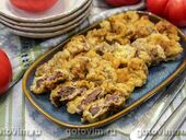 Утиные желудочки, жаренные в яйце и муке