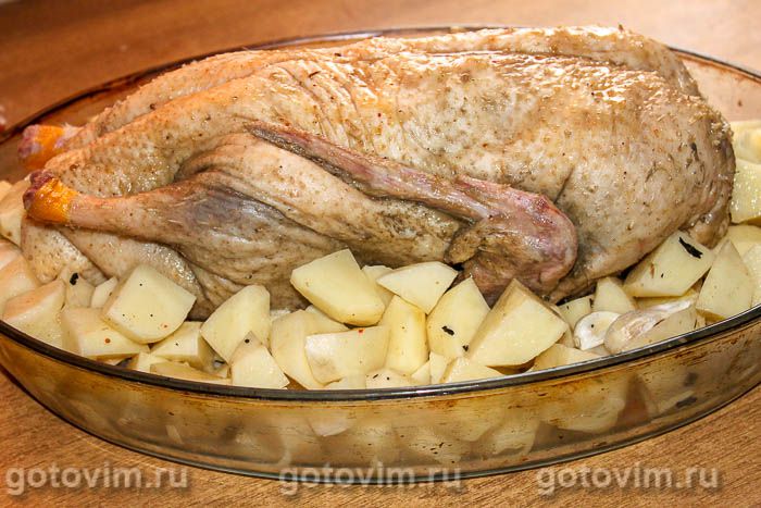 Фотографии рецепта Утка с медом, горчицей, молоком и картофелем в духовке, 05 Утка с медом, горчицей, молоком и картофелем в духовке, Шаг 05
