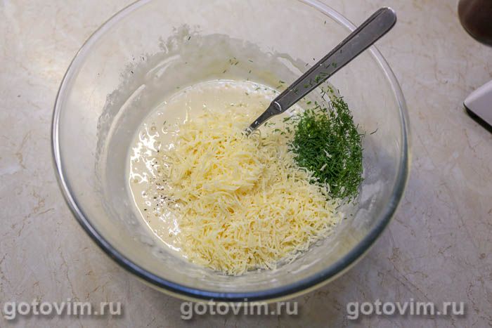 Фотографии рецепта Вафли «Ленивые хачапури» с сыром и зеленью , 03 Вафли «Ленивые хачапури» с сыром и зеленью , Шаг 03