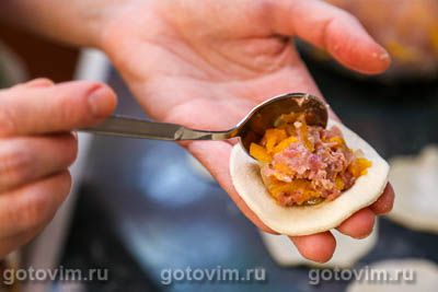 Фотографии рецепта Вареники с тыквой и мясом, 06 Вареники с тыквой и мясом, Шаг 06