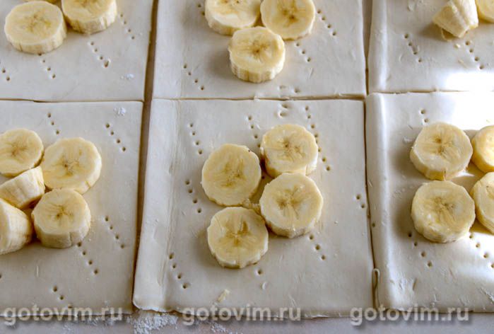 Фотографии рецепта Слойки с бананом, 04 Слойки с бананом, Шаг 04