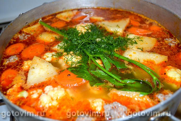 Фотографии рецепта Венгерский суп с мясными фрикадельками, 09 Венгерский суп с мясными фрикадельками, Шаг 09