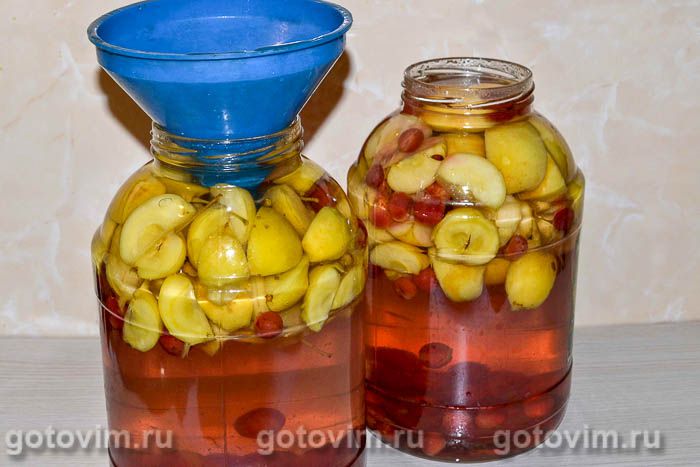 Фотографии рецепта Яблочно-вишневый компот на зиму, 08 Яблочно-вишневый компот на зиму, Шаг 08