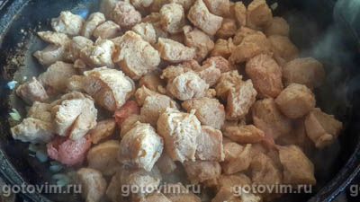 Фотографии рецепта Соевое мясо на сковороде, 05 Соевое мясо на сковороде, Шаг 05