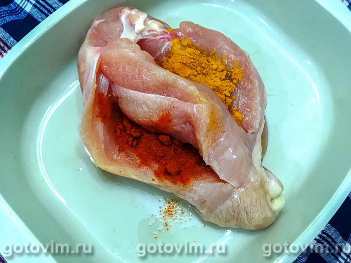 Фотографии рецепта Пряная куриная грудка для закусок, 02 Пряная куриная грудка для закусок, Шаг 02