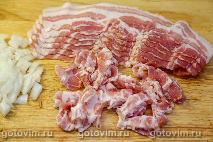 Фотографии рецепта Заливной пирог с лисичками и беконом, 02 Заливной пирог с лисичками и беконом, Шаг 02