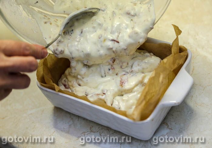 Фотографии рецепта Заливной пирог с лисичками и беконом, 07 Заливной пирог с лисичками и беконом, Шаг 07