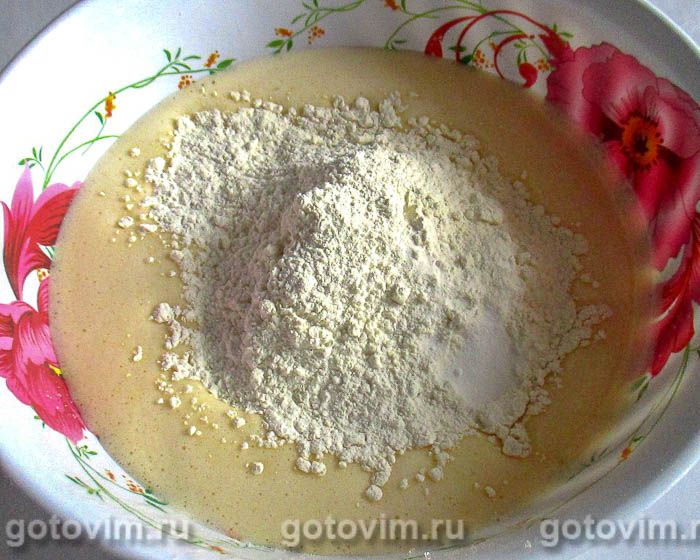 Фотографии рецепта Заливной пирог на кефире с тыквой и лимоном в мультиварке, 03 Заливной пирог на кефире с тыквой и лимоном в мультиварке, Шаг 03