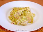 Запеканка из тертых кабачков с колбасой и сыром