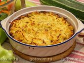 Картофельная запеканка с лисичками и беконом
