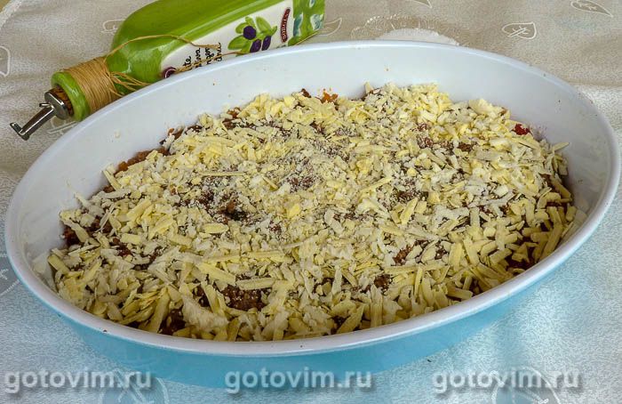 Фотографии рецепта Запеканка из баклажанов с мясным фаршем и помидорами, 06 Запеканка из баклажанов с мясным фаршем и помидорами, Шаг 06