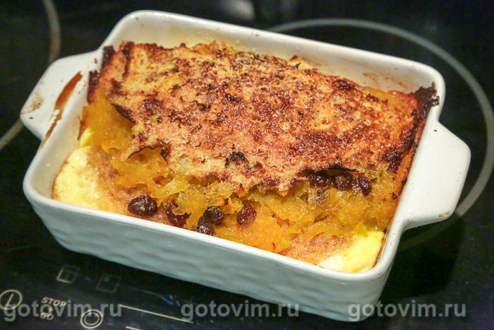 Фотографии рецепта Запеканка из блинов с тыквой, изюмом и мёдом, 09 Запеканка из блинов с тыквой, изюмом и мёдом, Шаг 09