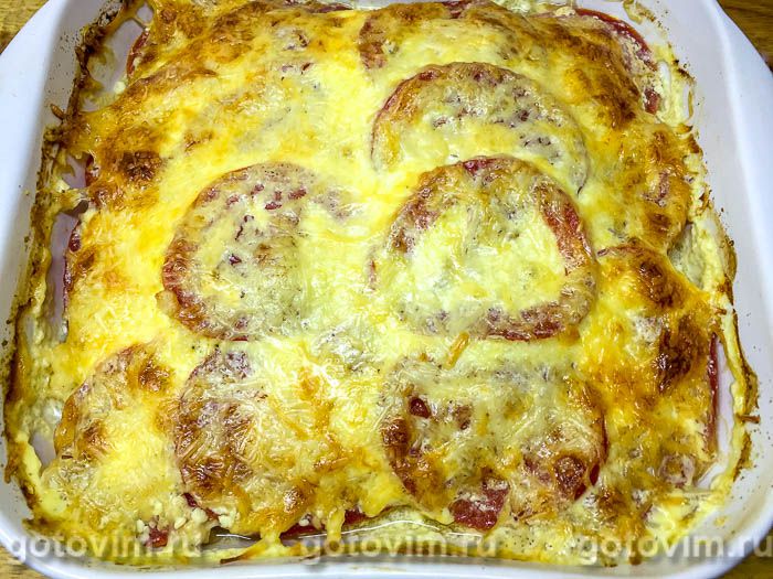 Фотографии рецепта Картофельная запеканка с мясом кролика под сырной корочкой, 08 Картофельная запеканка с мясом кролика под сырной корочкой, Шаг 08