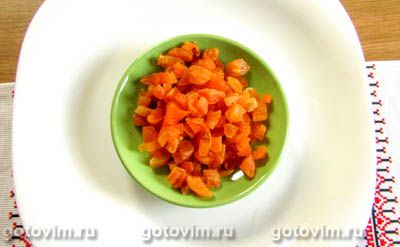 Фотографии рецепта Творожно-кукурузная запеканка с курагой и сыром, 04 Творожно-кукурузная запеканка с курагой и сыром, Шаг 04