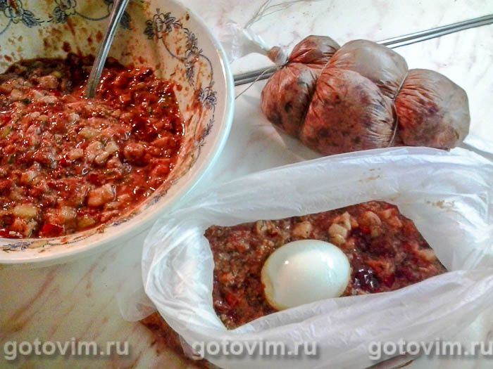 Фотографии рецепта Печеночная колбаса (печеночный зельц), 04 Печеночная колбаса (печеночный зельц), Шаг 04