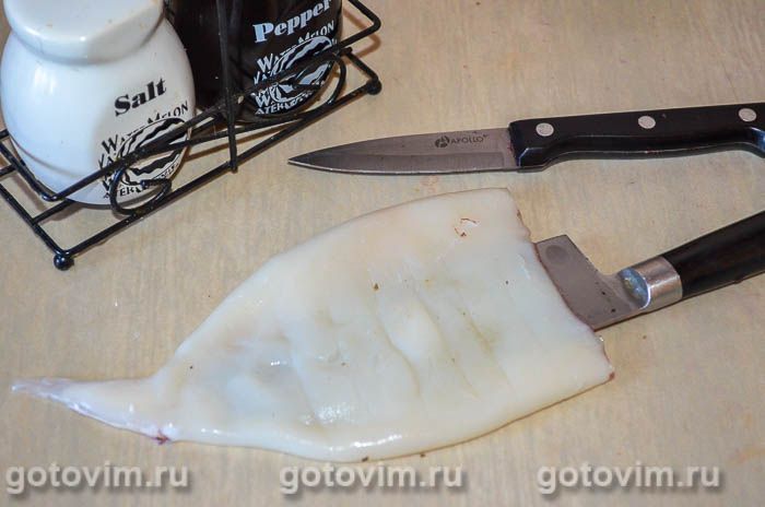 Фотографии рецепта Жареные кальмары на гриле (или сковороде), 03 Жареные кальмары на гриле (или сковороде), Шаг 03