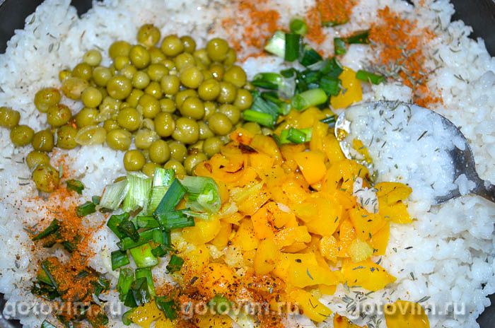 Фотографии рецепта Жареный рис с овощами и яйцом, 07 Жареный рис с овощами и яйцом, Шаг 07