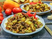 Жареная картошка с маслятами