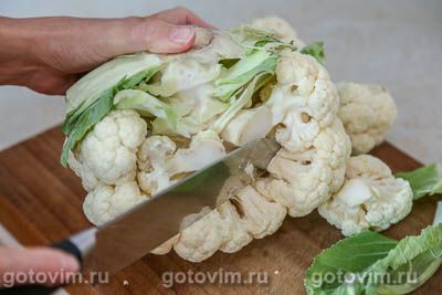 Фотографии рецепта Цветная капуста в сухарях, 01 Цветная капуста в сухарях, Шаг 01