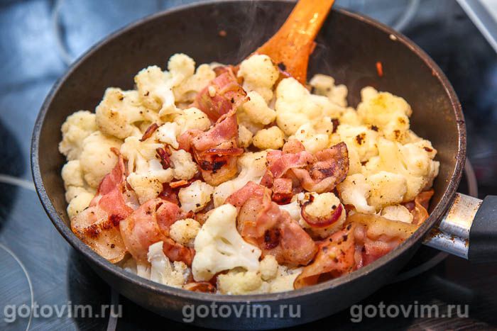 Фотографии рецепта Цветная капуста с беконом, 04 Цветная капуста с беконом, Шаг 04