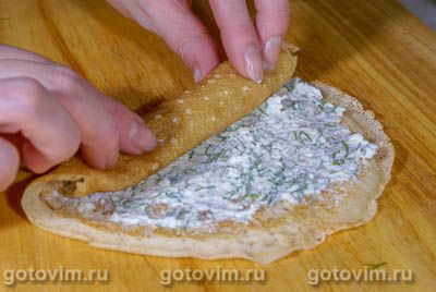 Блины с брынзой и зеленью Блины с брынзой и зеленью