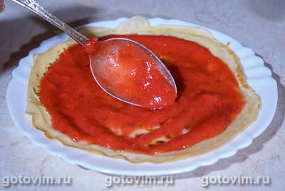 Блины с клубничным желе Блины с клубничным желе