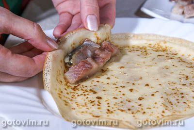 Блины с селедкой Блины с селедкой